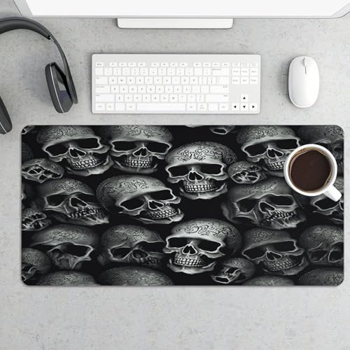 Black Skull Desk Mat Alfombrilla Grande de Goma Antideslizante miniatura 5