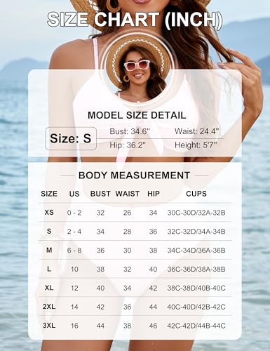 Image of Blooming Jelly Womens High Waisted Bikini Set Tie Knot High Rise Two Piece Swimsuits Bathing Suits