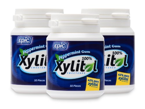 Epic Dental Gum Ppprmnt Xylitol Swtnd 50 Ct3
