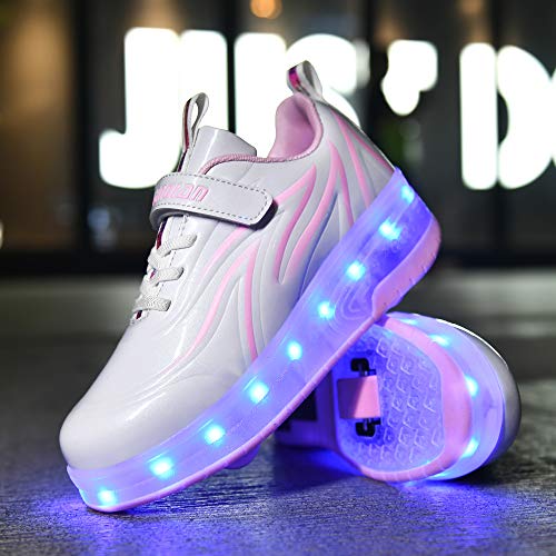 Hhsts Kids Shoes With Wheels Led Light Color Shoes Shiny Roller Skates Skate Shoes Simple Kids Gifts Boys Girls The Best Gift For Party Birthday Christmas Day thumb #2