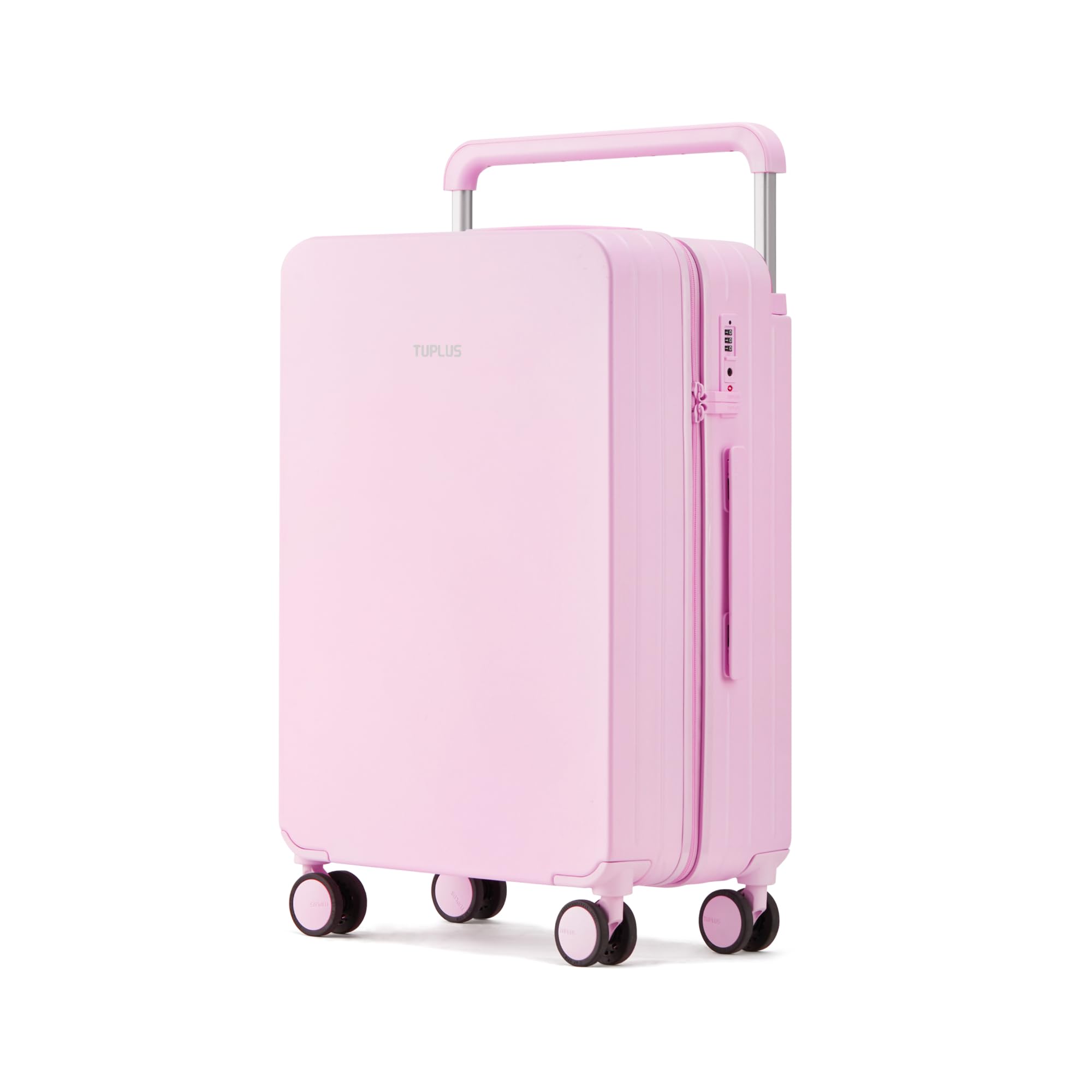 TUPLUS Suitcase Lightweight Luggage Hard Shell Suitcase with 4 Spinner Wheels Hold Check in Travel Case, Impression Series,24",Pink