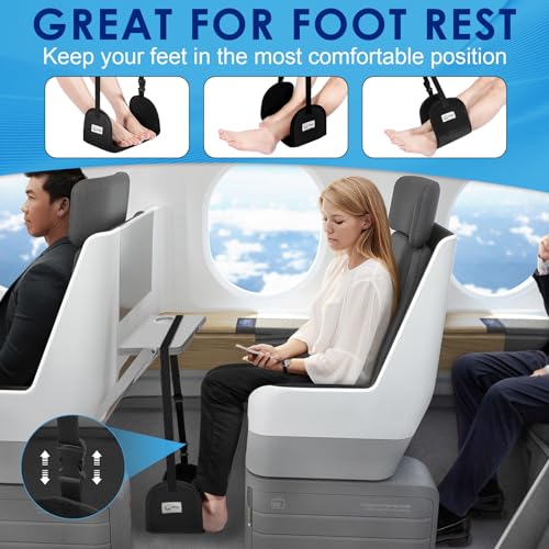 Cerbonny Airplane Foot Rest - Portable And Adjustable Foot Hammock,Airplane Travel Flight Essential For Relaxing Your Feet During Airplane Journeys - Office Footrests thumb #2