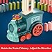 Domino Train Toy Set for Kids, Domino Blocks Set Building and Stacking Toy Creative Kids Games Gift Dominoes for Boys Girls (Train+120, Blue)