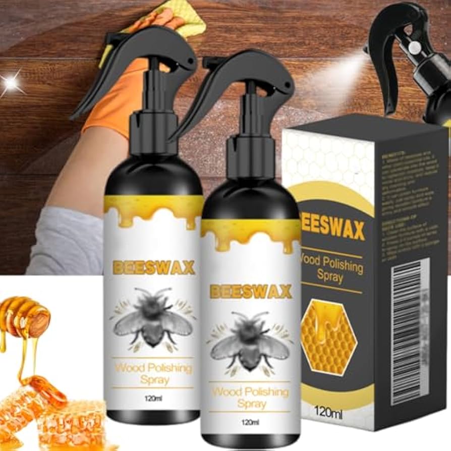 Amazon.com: Natural Beeswax Care Spray & Restorer, Beeswax Spray For Wood, Bees wax Sprays Cleaner, Wood Floor Polish, For Leather & Furniture Polish (2PC) : Health & Household