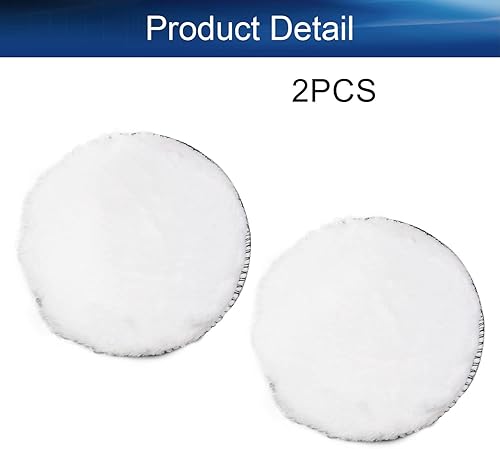 Miniatura 10 de Auniwaig Almohadilla de pulido de lana, almohadillas de pulido de piel de oveja suave de 4 pulgadas con gancho y bucle, almohadilla de corte de lana