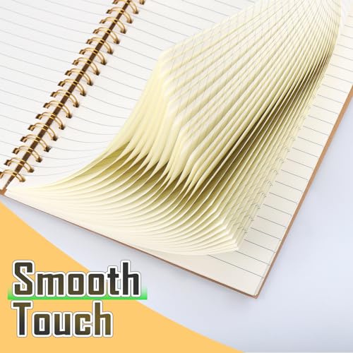 JIANTA 4 Packs Spiral Lined Notepad A5, 100 Pages/ 50 Sheets Kraft Cover Wirebound Notebooks Bulk Journals - Image 3