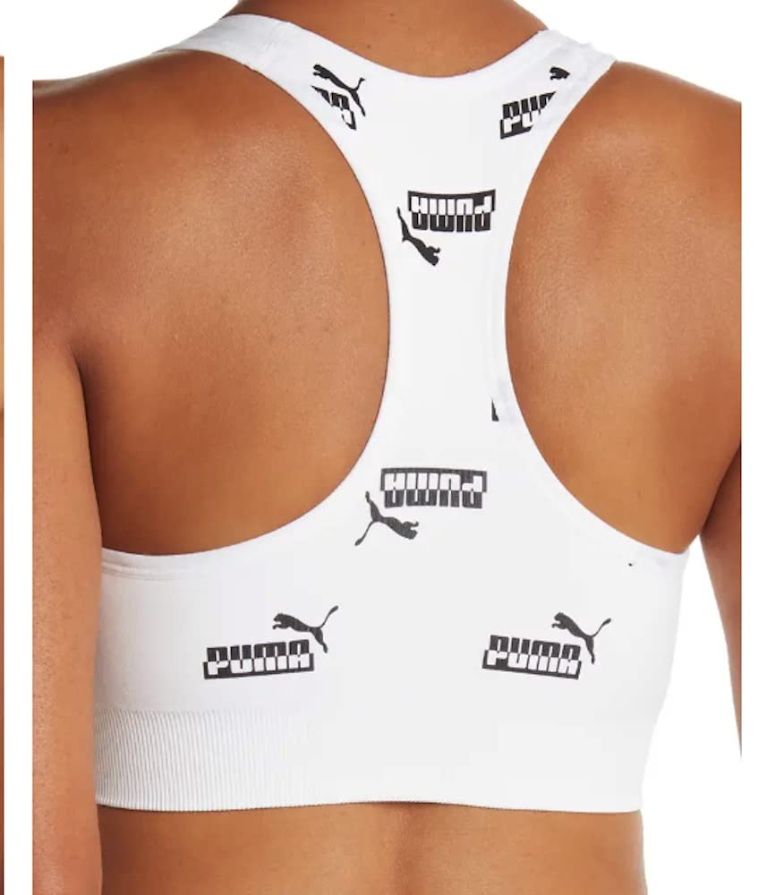 PUMA Women's A Chic Bralette for All Out Athleisure Looks Bralette (Medium) White/Black