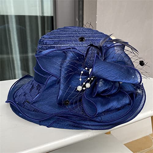 Chapeau pare-soleil en dentelle haut de gamme avec détails perlés fins