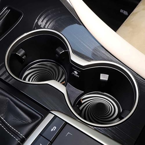 Portavasos Universal de Madera con Diseño en Espiral Blanco y Negro miniatura 7