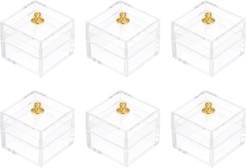 Caja de exhibición de dulces para casa de muñecas, mini caja transparente, contenedor de almacenamiento para dulces con tapas, caja de joyería