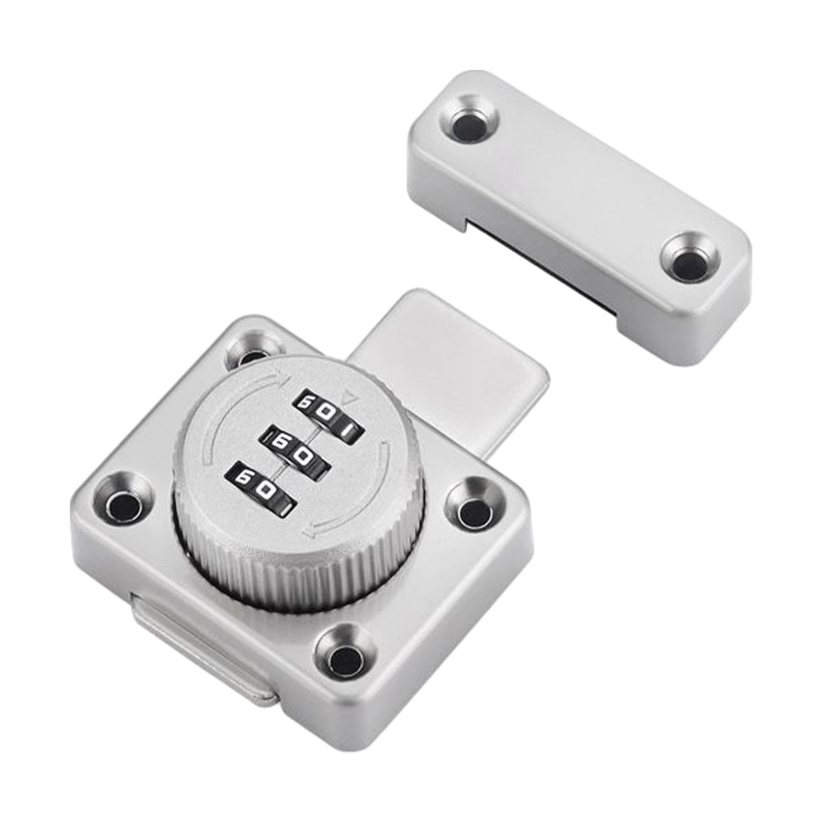 TWISAXC 3 Digit Combination Locking Door Hardware Reliable Security with Mechanical Dial Combination File Cabinet Door Locks with Keyless Durable Mechanical, Silver, 5.2x4.2cm