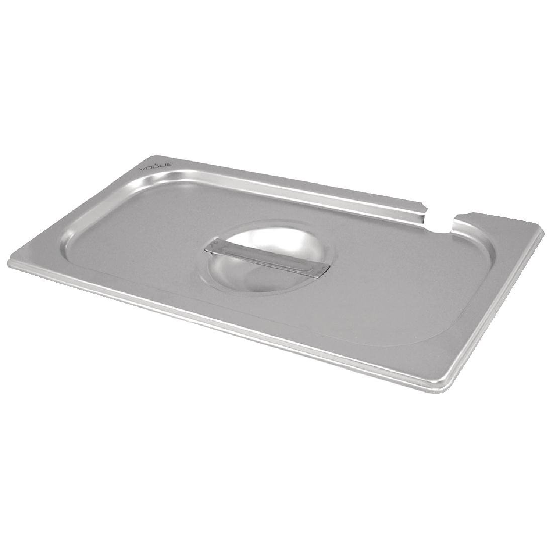 Vogue 12281 Stainless Steel 1/2 Gastronorm Notched Lid Cover Top Food Storage, Silver