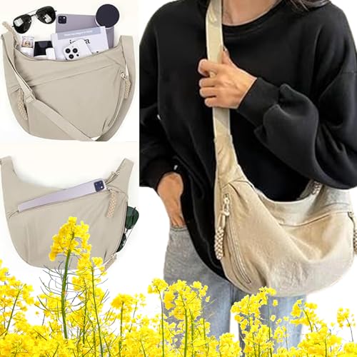 Quantifyn Crossbody Bag,Naturaltly Women's Fashion Plain Color Nylon Crossbody Hobo Bag,Quantifyn Nylon Crossbody Hobo Bag3