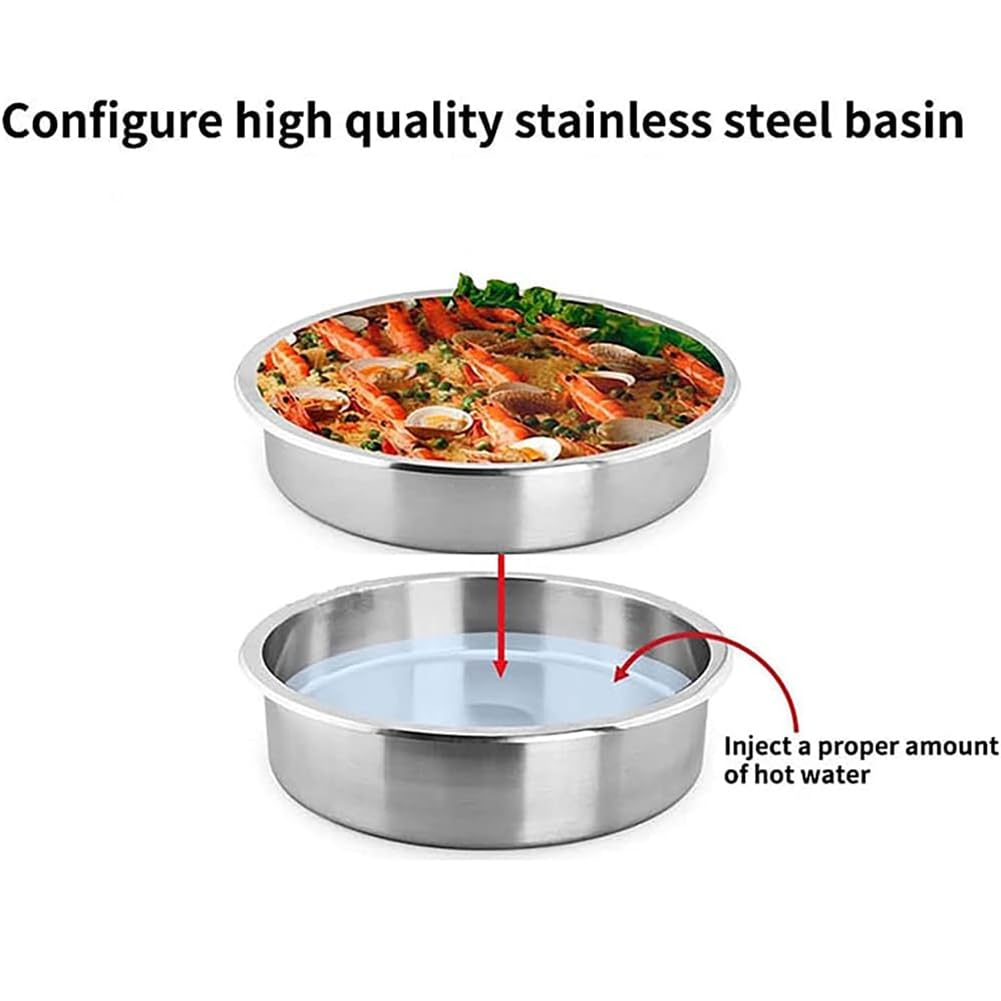 Calentador de Buffet Enrollable de Acero Inoxidable con Ventana de Vidrio, Cuenta con Placas aisladas Tanto para el frío como para el Calor, Adecuado para Banquetes y Fiestas,A