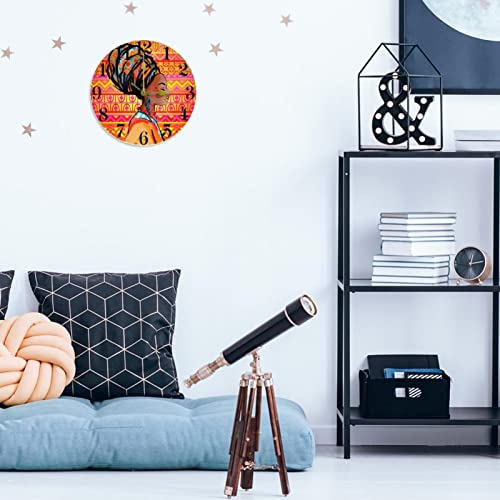 Horloge murale silencieuse sans tic-tac avec motif africain noir et or a piles - 6