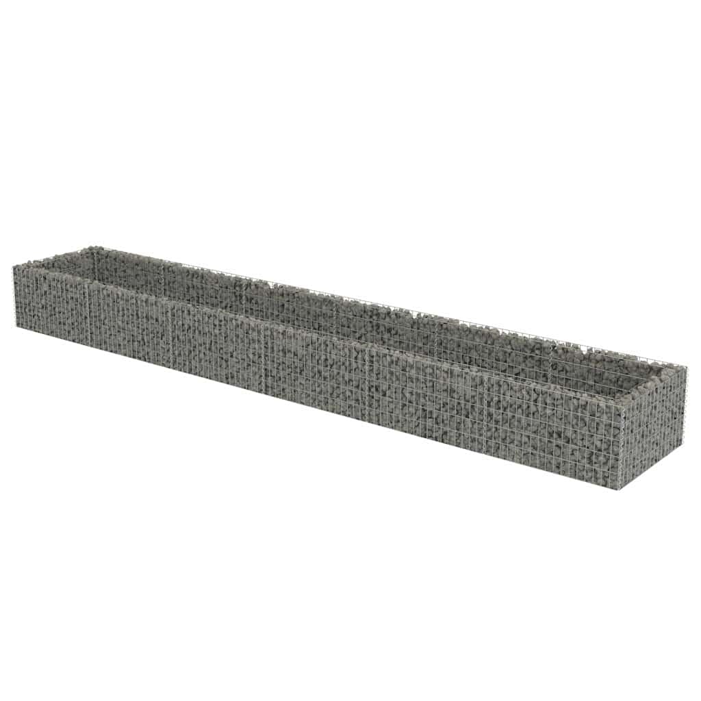vidaXL Gabion Raised Bed Galvanised Steel 540x90x50cm Stone Basket Raised Bed