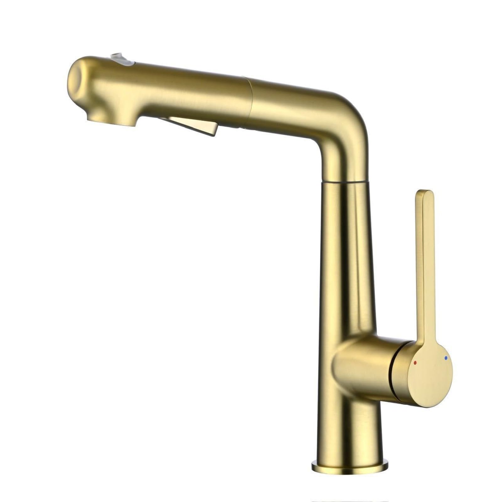 Fanjubei String Gold Zinc Alloy Hot And Cold Pull-Out Washbasin Faucet, Brushed Gold