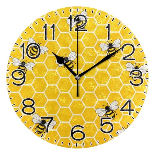 Reloj de pared analógico redondo silencioso de 10 pulgadas miniatura 1