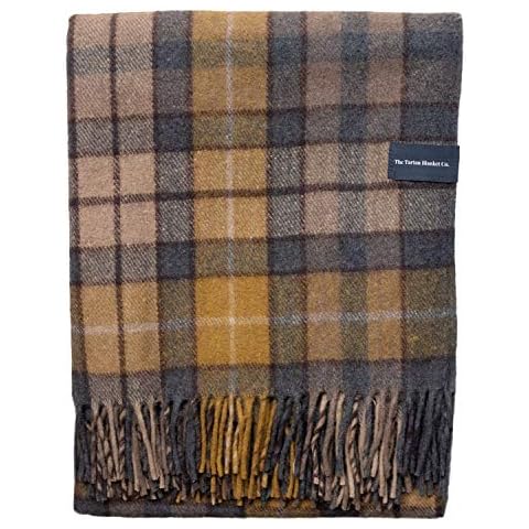 The Tartan Blanket Co. Recycled Wool Blanket Buchanan Natural Tartan (59" x 75") Cover