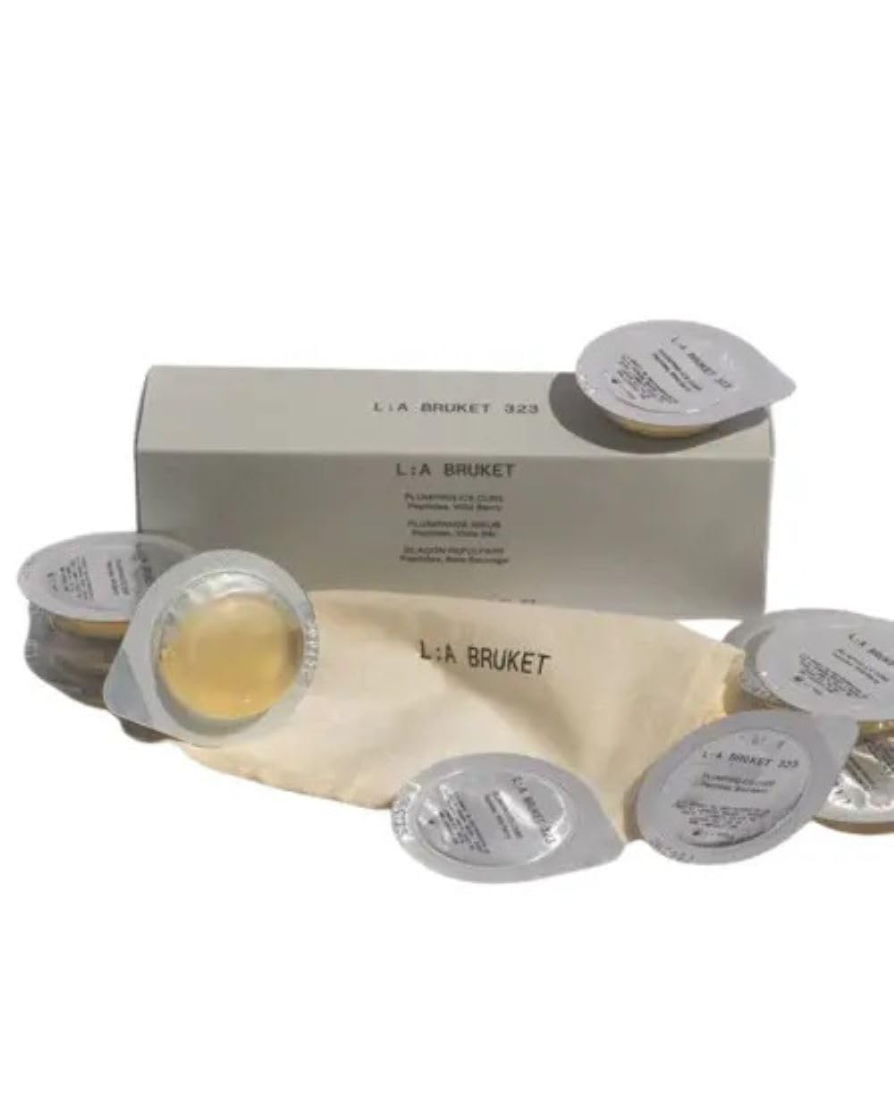 L:A Bruket 323 Plumping Ice Cubes Gesichtspflege mit Kälte-Effekt Peptide & Wildbeeren für frisches pralles Hautgefühl vegan COSMOS Natural 10 x 5 ml