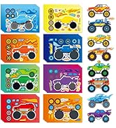 32 Sheets Monster Trucks Stickers for Kids, Ideal for Monster Truck Party Favors, Birthday Decora...