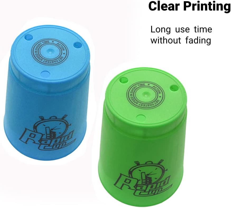 Erlsig 24 Pack Sports Stacking Cups, Quick Stack Cups Set Speed Training Game for Travel Party Challenge Competition, Blue+Green