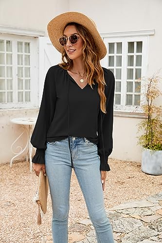 SimpleFun Women's Boho Tops Floral V Neck Short Sleeve Summer Blouse Shirts - Image 3