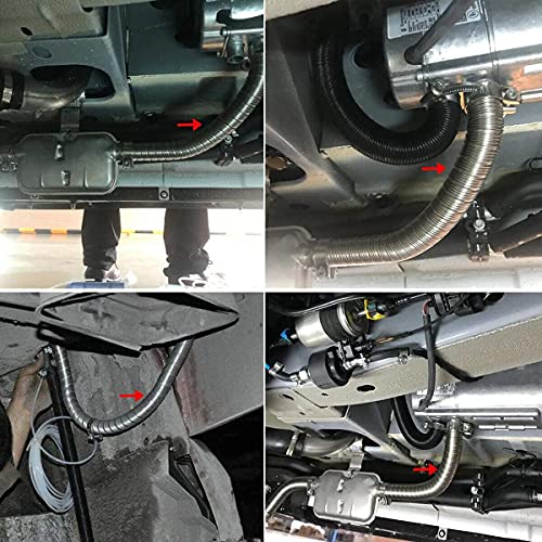 Image of color tree Stainless Steel Exhaust Pipe 1 Inch 2.5CM ID Parking Air Heater Fuel Tank Diesel Gas Vent Hose Length 47.2Inch 120CM