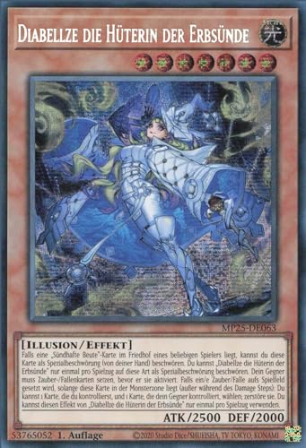 Diabellze die Hüterin der Erbsünde MP25-DE063 Secret Rare Deutsch Boosterfrisch 1. Auflage - 2025 Mega-Pack Tin - mit ReCollectibles-Versandschutz - für Yu-Gi-Oh!