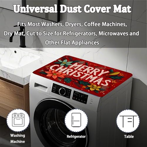 Image of Washer Dryer Top Cover Mat, Non-Slip Laundry Room Decor, Laundry Room Kitchen Appliance Decor Protector Size 23.6x19.7in