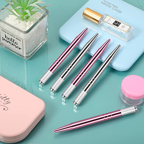 Microblading-Pens-10-Piece-Manual-Eyebrow-Pens-Microblade-Pen-Aluminum-Microblading-Hand-Tools-Light-Manual-Microblade-Tool-Microblade-Holder-for-Makeup-Supplies-Salons2-Colors-Silver-Pink