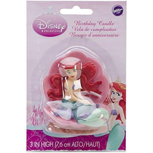 Wilton Walt Princess Shell Candle, One Size, Disney Ariel