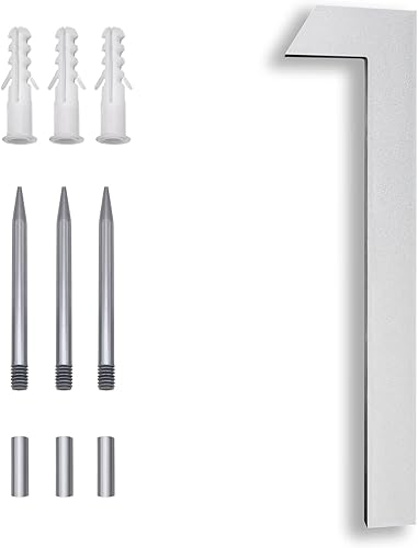 Miniatura 1 de Números de casa modernos de 8 pulgadas, números de dirección para casas, números de casa flotantes de metal plateado grande para montaje flotante