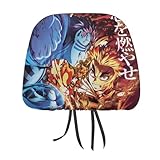 鬼滅の刃 ヘッドレストカバー 車 シートカバー 車 ヘッドレスト保護ケース シート カバー ヘッドレストの装飾 取付簡単 汎用品 旅行 運転 トラベルカー用品
