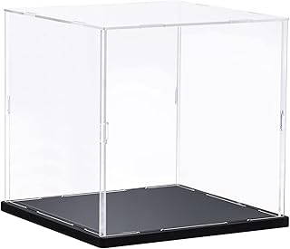 MECCANIXITY Clear Display Case Acrylic Box, Assemble Transparent Box Dustproof Showcase 25x25x25cm for Collectibles, Craft