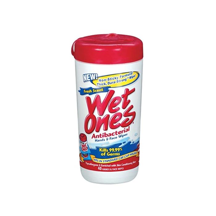 Wet Ones Antibacterial Wipes 40 Count (Value Pack of 6)