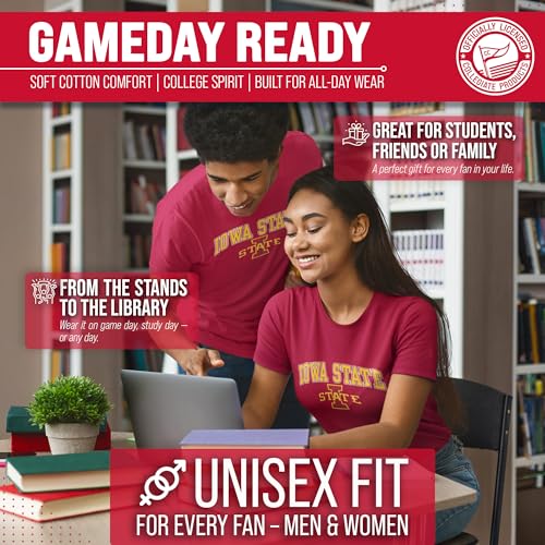 Image of NCAA Gameday Cotton T-Shirt for Men and Women | Officially Licensed NCAA Tee - Preshrunk Ring-Spun Cotton - Screen-Printed Team Logo