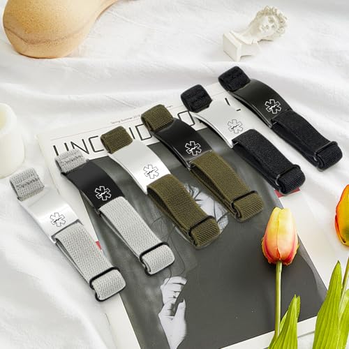 Personalized Medical Alert Bracelet - Customized Elastic Stainless Steel Medical ID Bracelet, Engraved Medic Info for Allergy, Autism, Diabetes, Epilepsy2