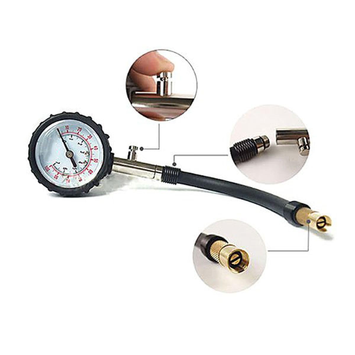 Car Tire Pressure Gauge Tester, 0-100 Psi Metal Rubber Meter