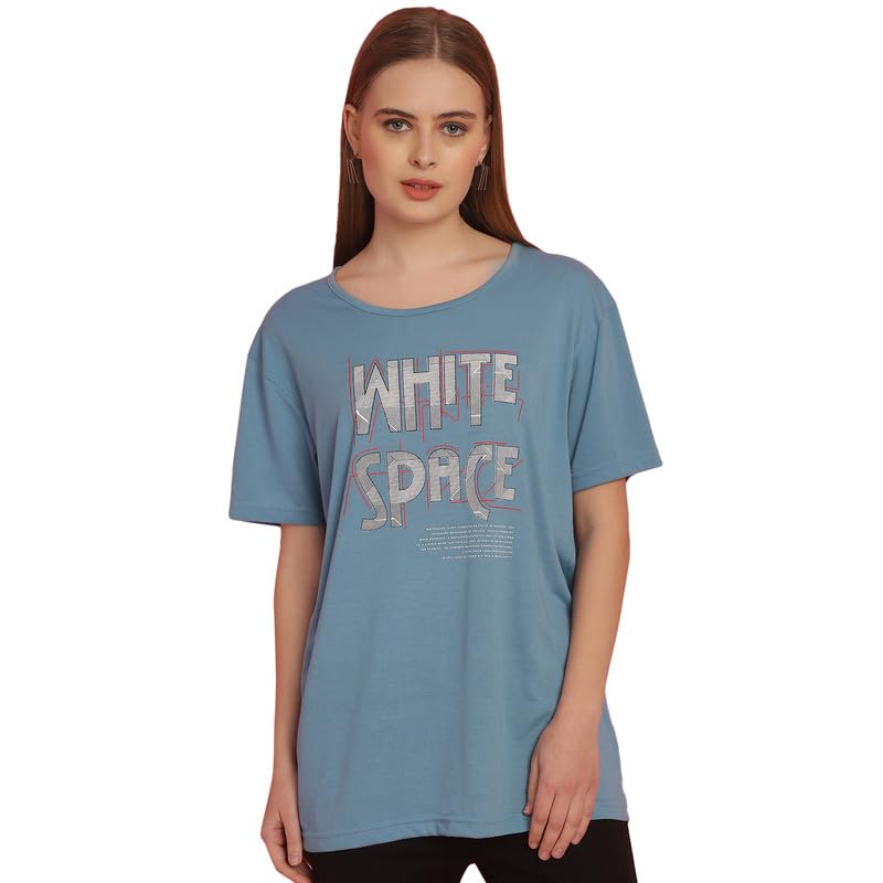 Image of Round Neck Cotton Printed Women Regular Fit Tshirt-P1950