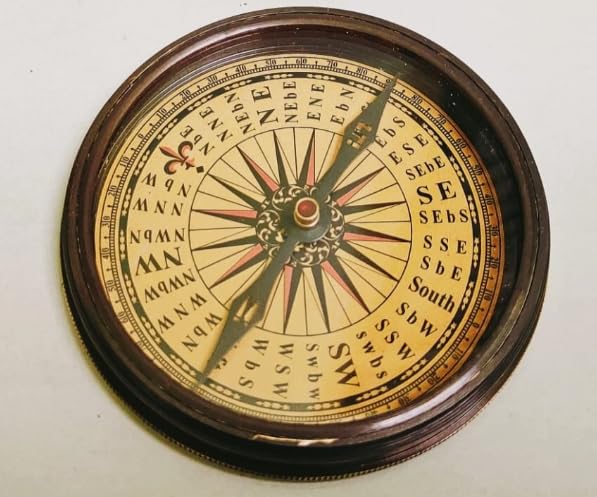 Brújula Vintage de Latón con Reloj de Sol y Compás Portátil miniatura 2