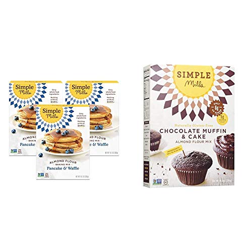Simple Mills Almond Flour Pancake Mix & Waffle Mix, Gluten Free, Made With Whole Foods, 3 Count & Almond Flour Baking Mix, Gluten Free Chocolate Cake Mix, Muffin Pan Ready, Made With Whole Foods #TOP14