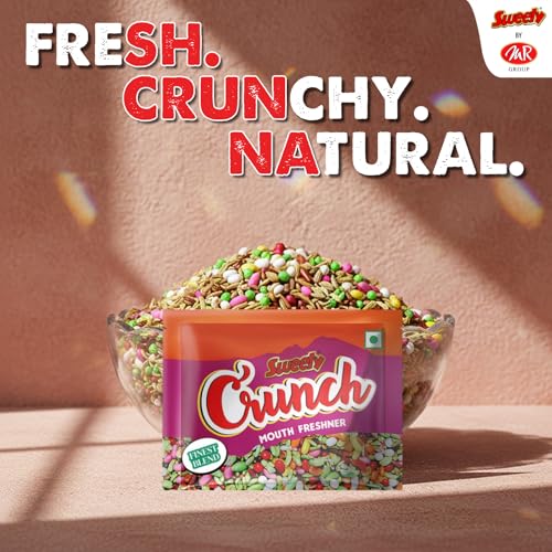 Image of Sweety Crunch Mouth Freshener | Crunchy and Sweet Mukhwas | Pack of 70 Sachets | After Meal Freshener (Pack Of 10 Packets)