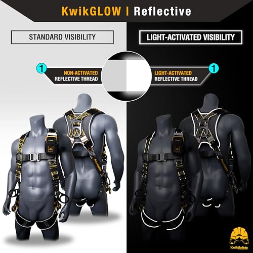 Image of KwikSafety - Charlotte, NC - SUPERCELL Safety Harness [3 D-RINGS] Full Body Safety Harness Fall Protection Kit ANSI OSHA