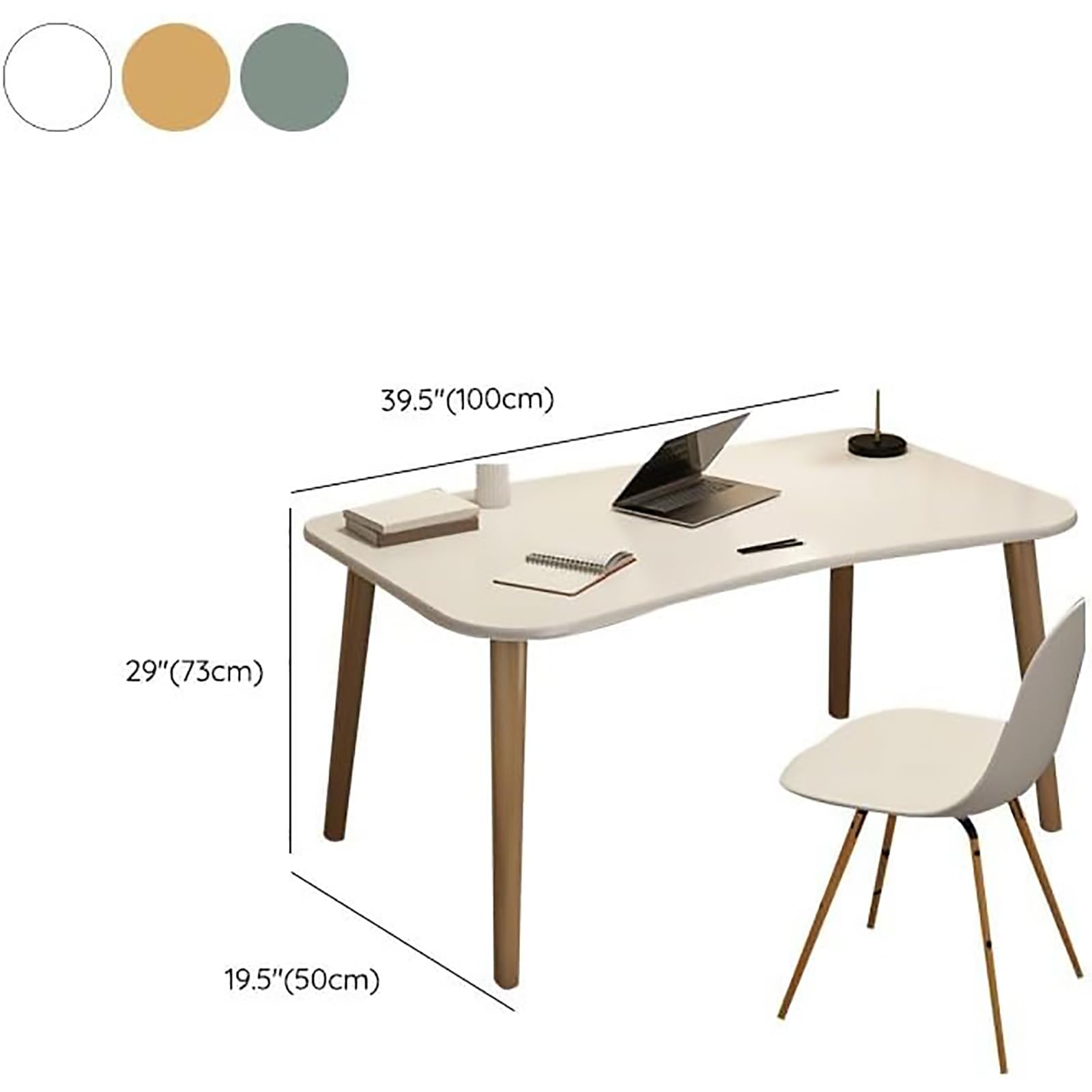 Scrivania per computer in legno con cassetti, moderna e semplice, postazione di lavoro per casa, ufficio, studio, scrittura, zero assemblaggio, scrivania multiuso, finitura naturale, 100,3 x 49,5 x