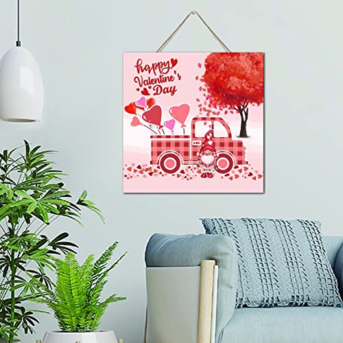 Décoration murale en bois vieilli de haute qualité avec devise et camion rouge rétro
