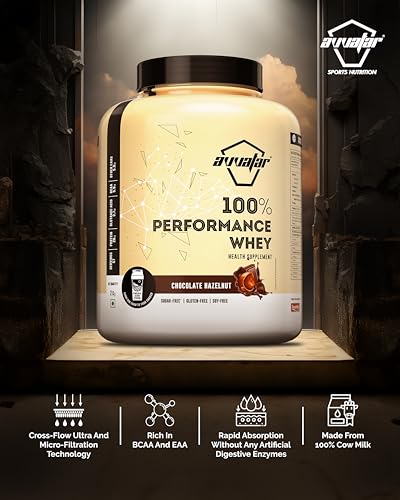 Image of avvatar PERFORMANCE WHEY PROTEIN | 2Kg | Chocolate Hazelnut Flavour | 26g Protein | 57 servings