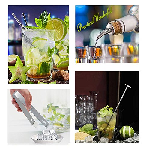 TNCO Professional Cocktail Shaker Set, Bartender Kit includes: Drink Shaker with Cocktail Strainer, 0.5/1 OZ Jigger, Mixer Spoon (Rose Gold, 19OZ(550ml)) - Thumbnail 6