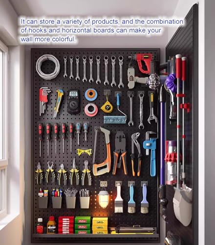 Kit d'organisation de panneau perforé en acier et bois pour rangement modulable - 6