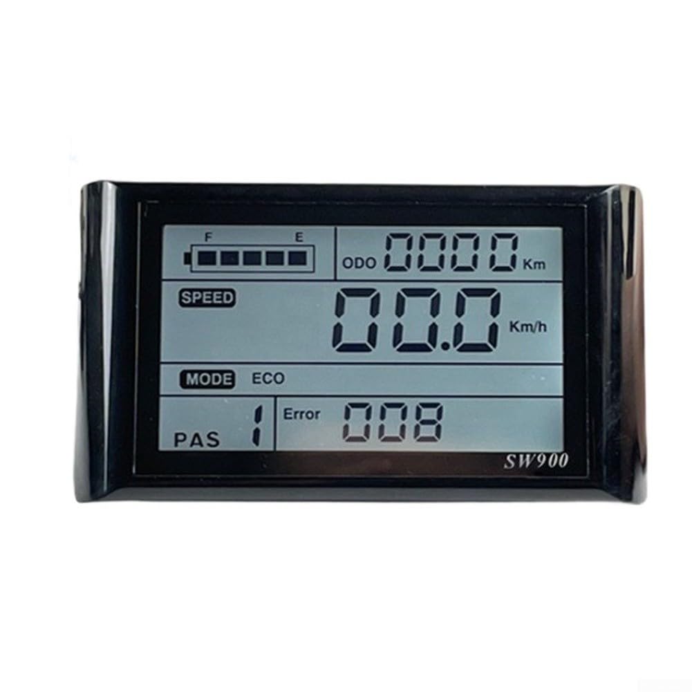 per e-bike Computer SW900 per il tempo piovoso per e-bike Computer | Impermeabile IP64, schermo LCD chiaro, tensione larga 24-72V, corpo in plastica, visibile giorno notte